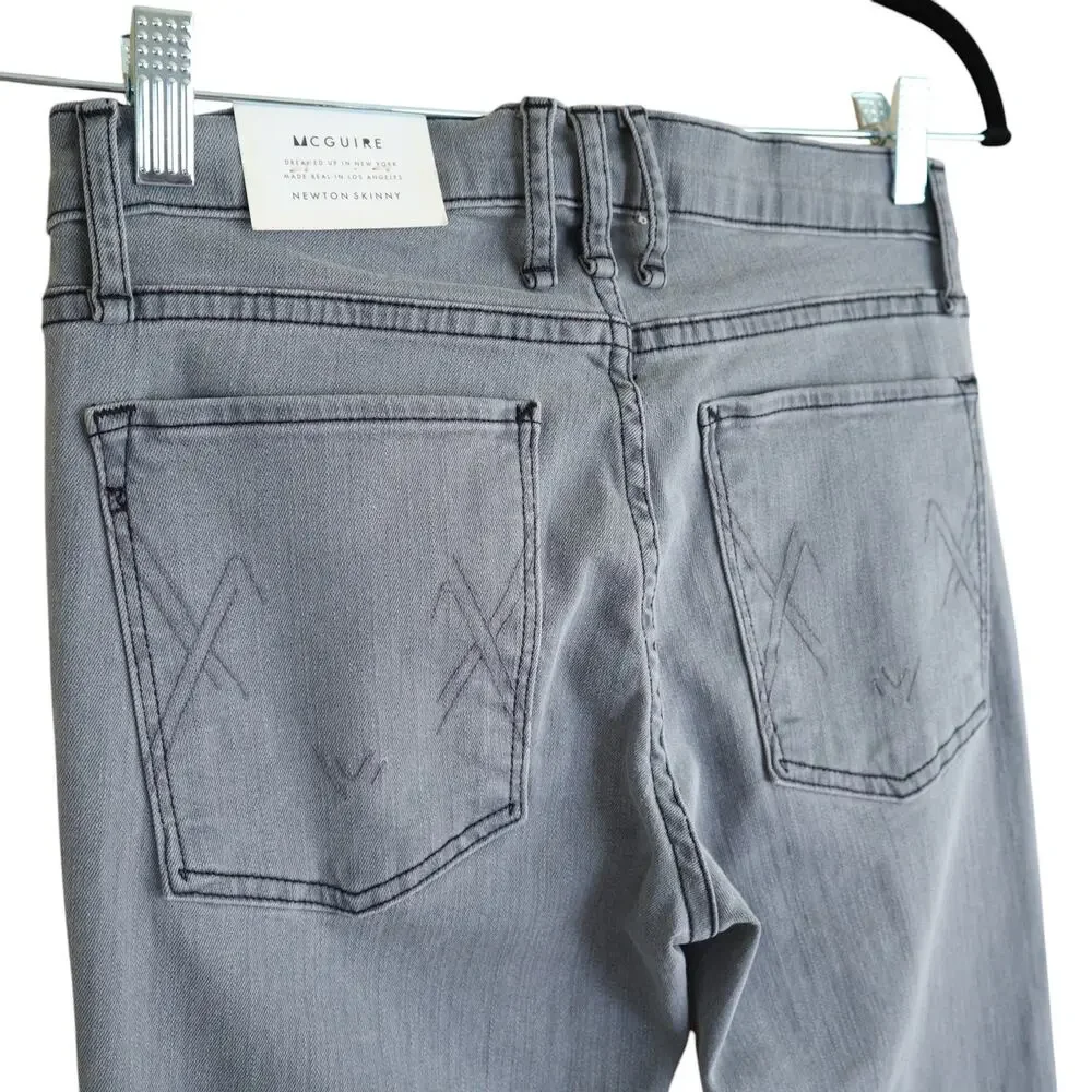 McGuire Womens Newton Skinny Jeans Size 26 Gray Wash‎ Denim Mid Rise Stretch NWT